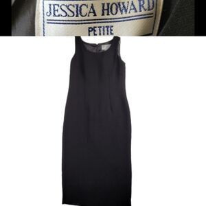 NEW JESSICA HOWARD 6P No Iron sleeveless CAREER maxi slit LBD BLACK DRESS 6 NWT